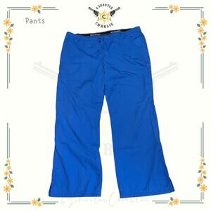 Dickies Pants Womens Royal Blue Hip Flip Cargo Flare Scrub Uniform Size XL